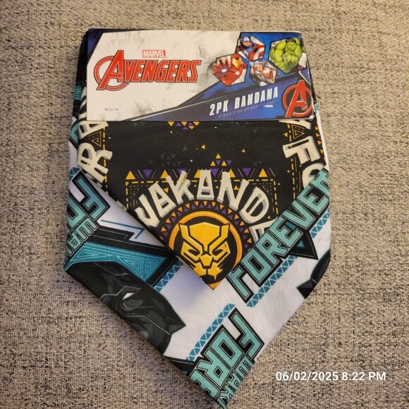 AVENGERS Other - Marvel Avengers 2 pack Bandana 17.5” x 17.5” Wakanda Forever Black Panther New